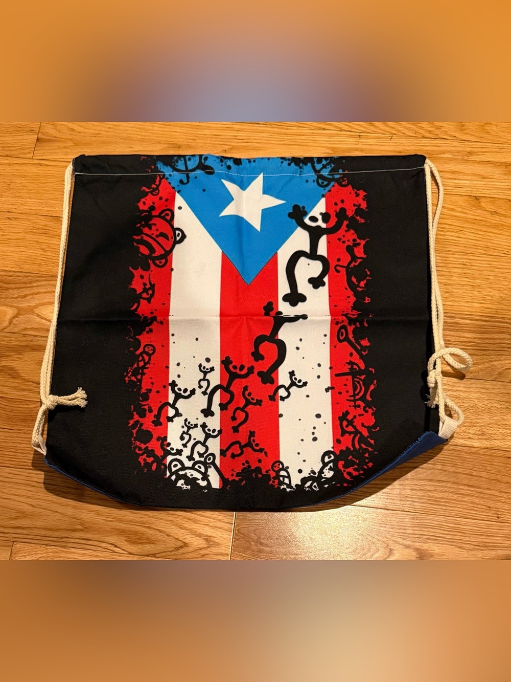 Puerto Rico flag draw string bag NWOT